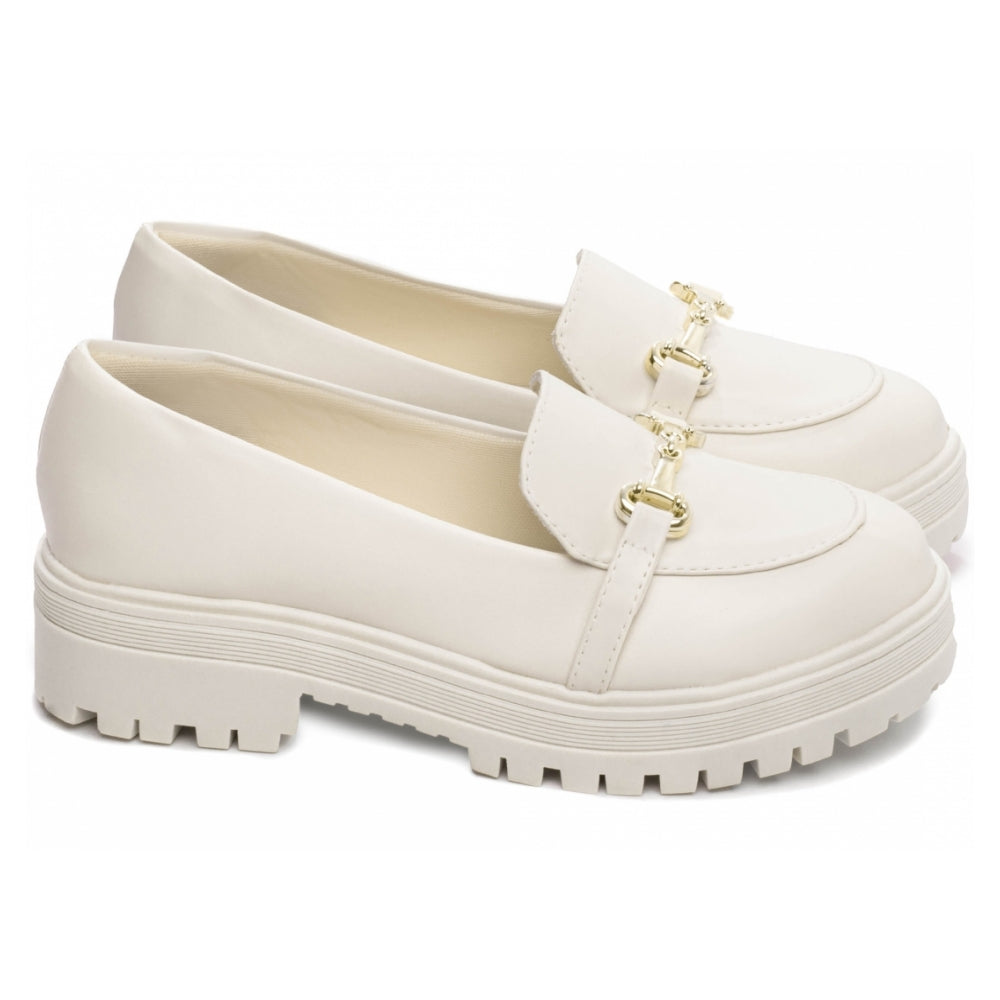 Mocassim Feminino Tratorado Napa Off White