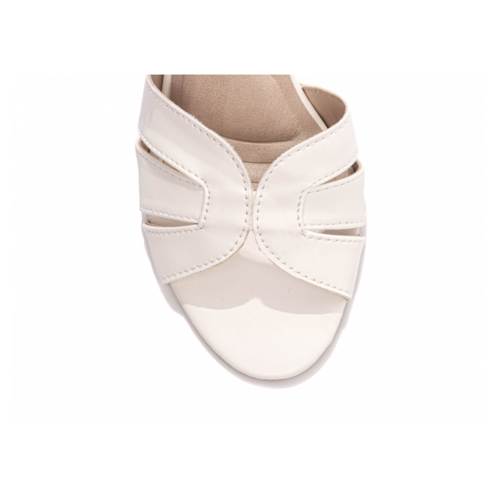 Sandalia Napa Off White com Fivela Dourada