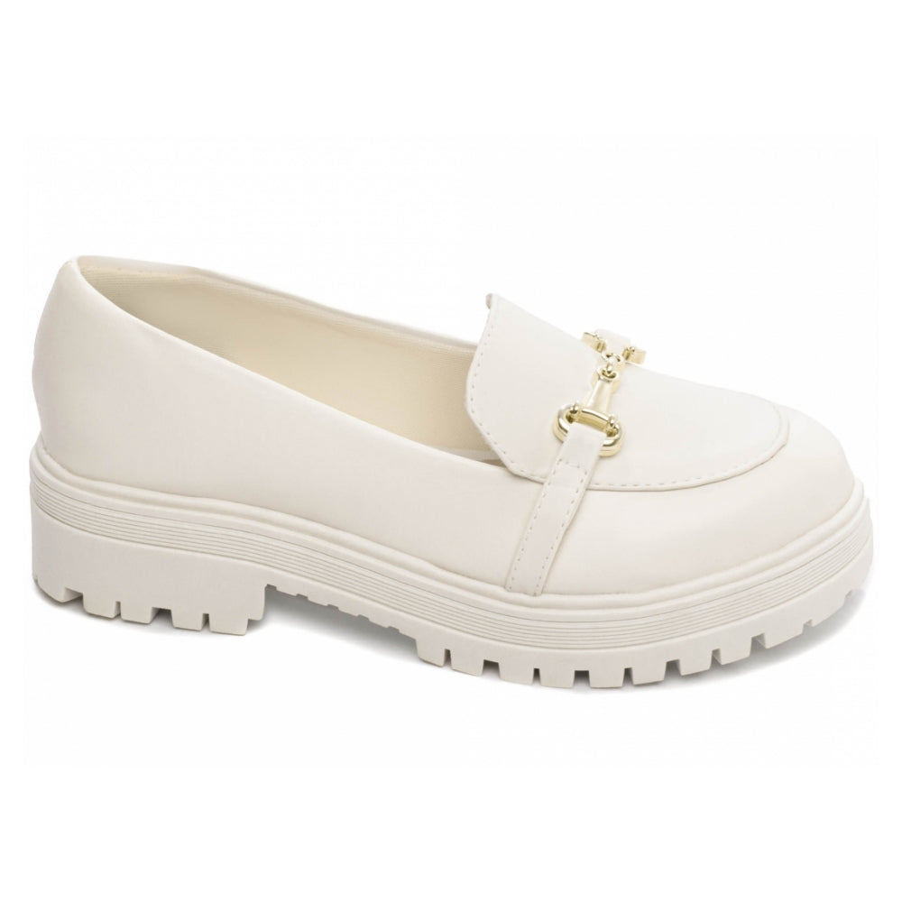 Mocassim Feminino Tratorado Napa Off White