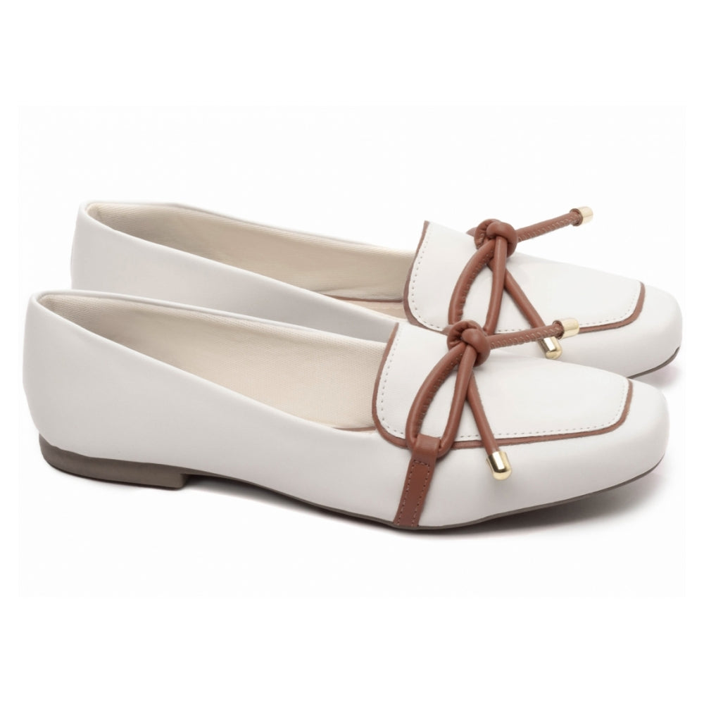 Mocassim Napa Off White e Napa Caramelo