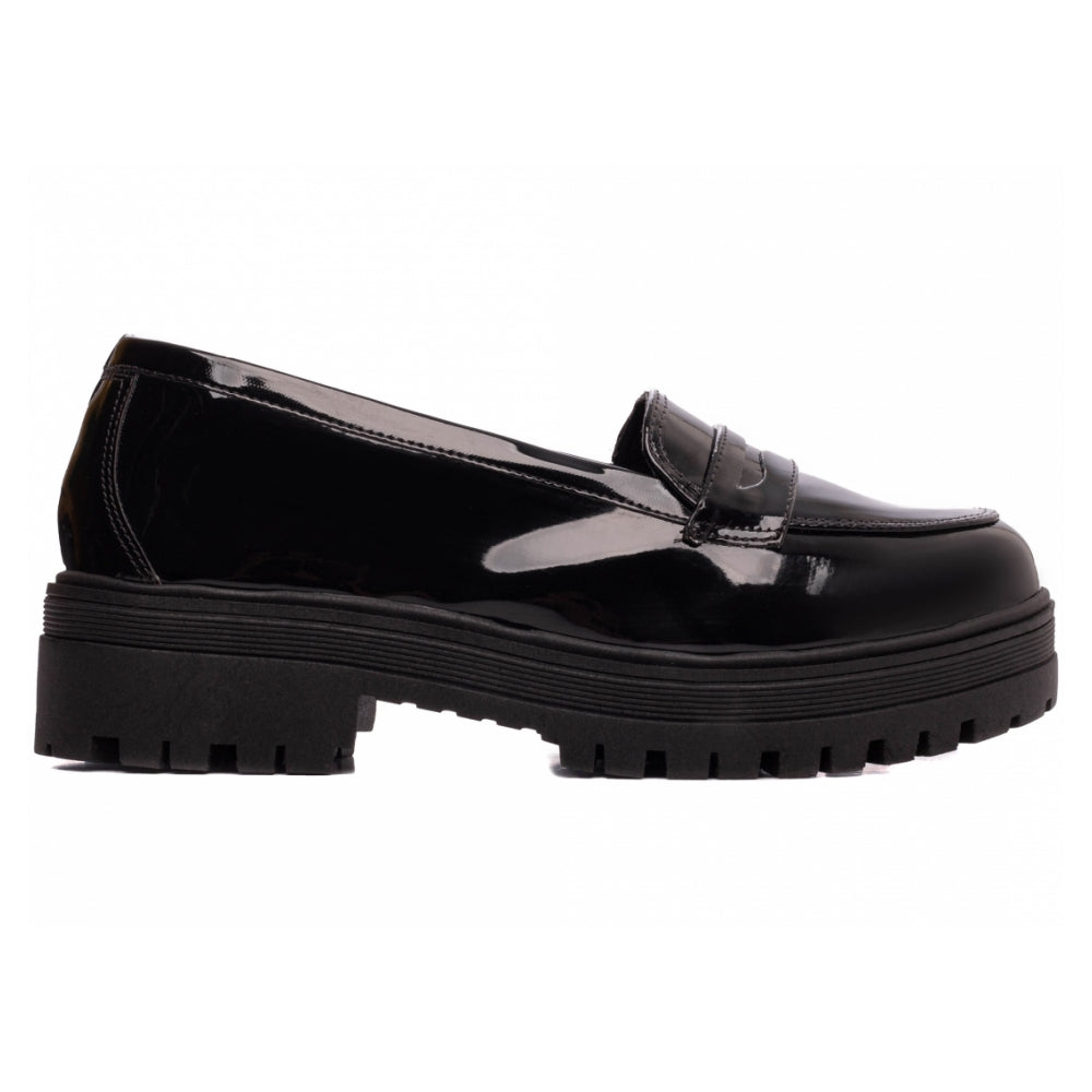 Mocassim Feminino Tratorado em Verniz Preto