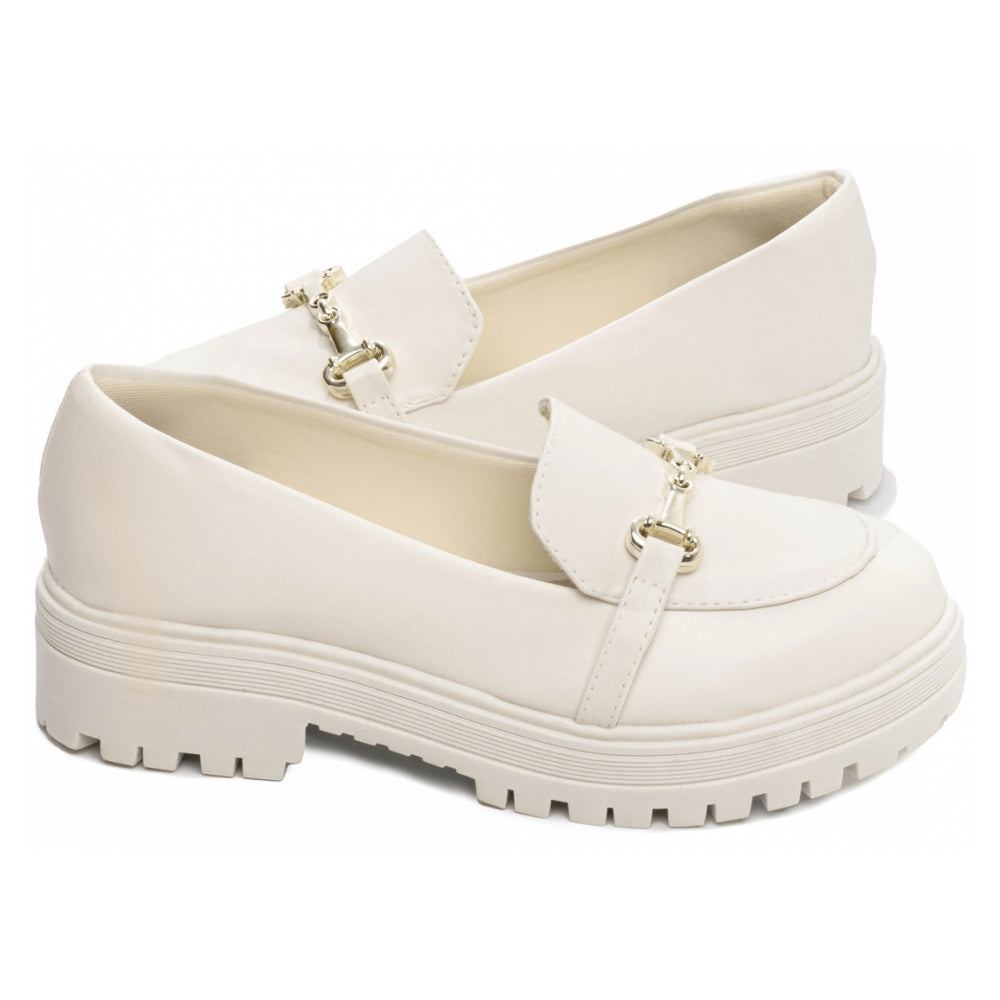 Mocassim Feminino Tratorado Napa Off White