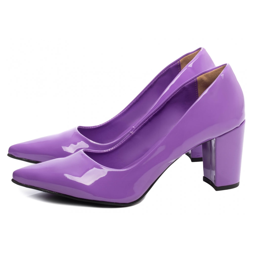 Scarpin em Numeração Grande em Verniz Roxo