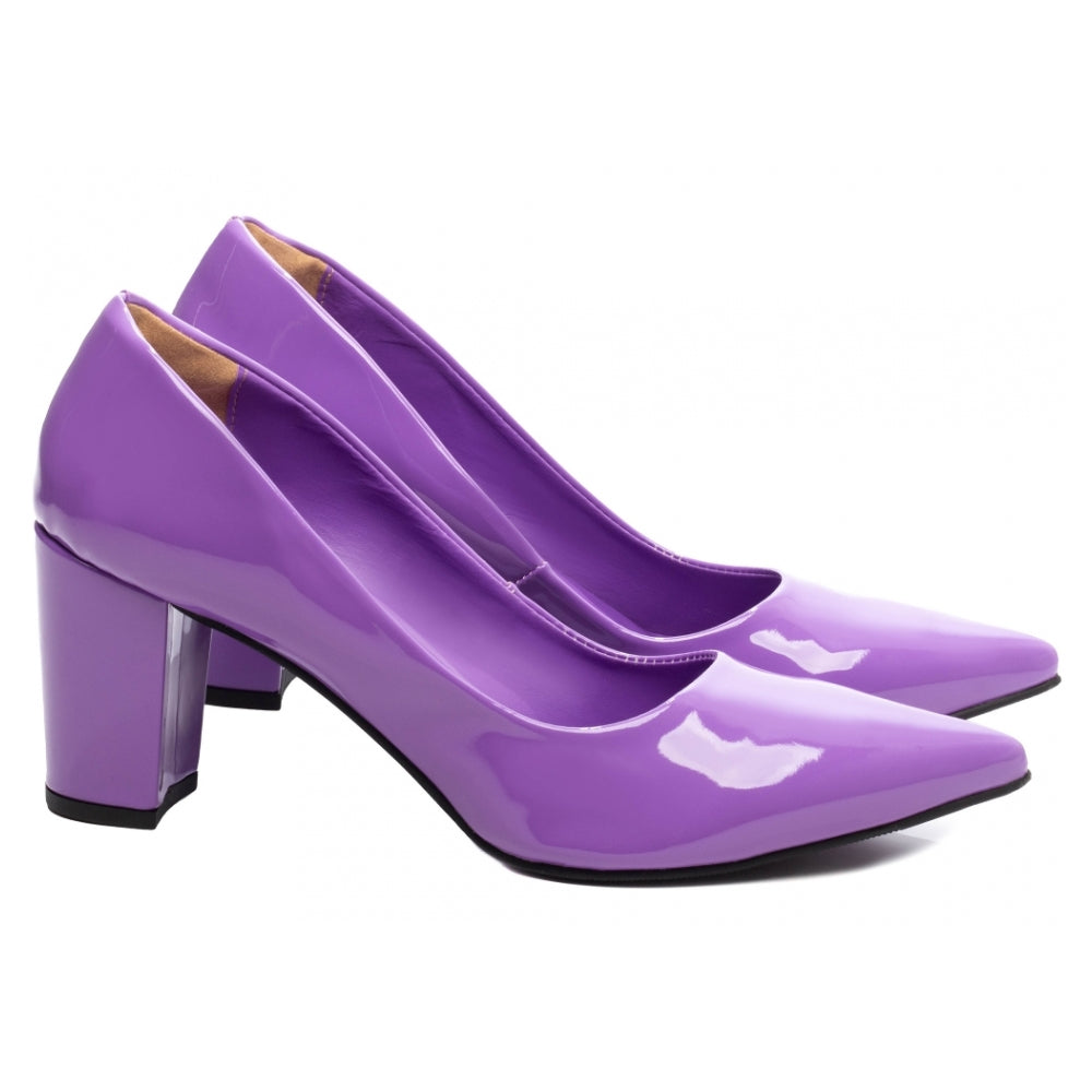 Scarpin em Numeração Grande em Verniz Roxo