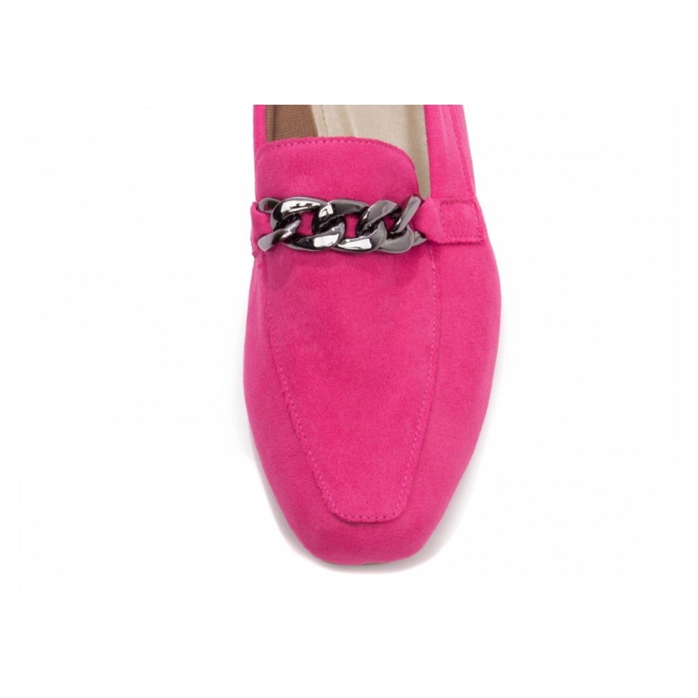 Mocassim Feminino Camurça Pink Bico Alongado