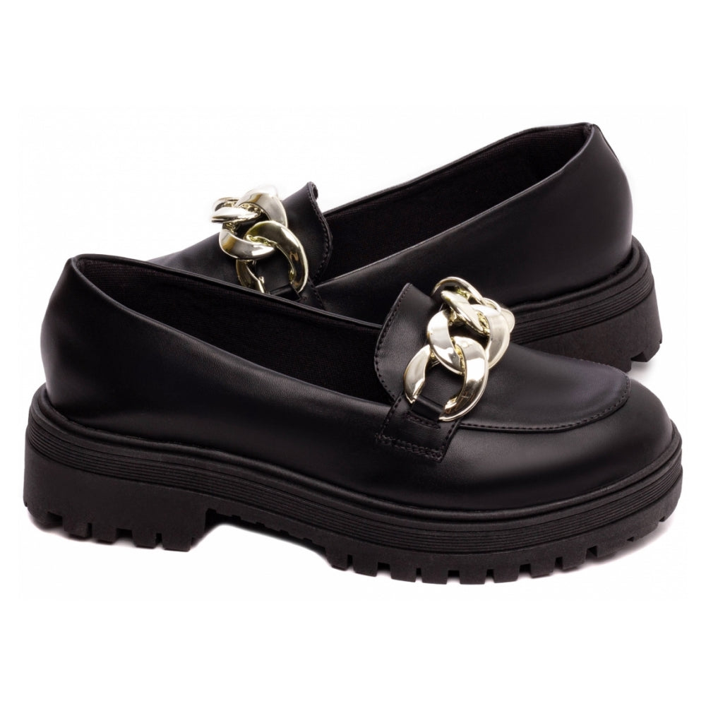 Mocassim Feminino Tratorado Napa Preto