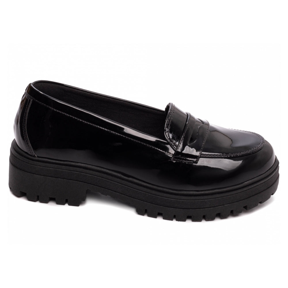 Mocassim Feminino Tratorado em Verniz Preto