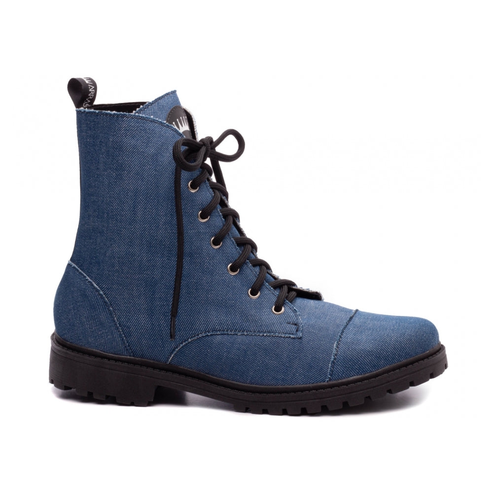 Bota Feminina Coturno Jeans