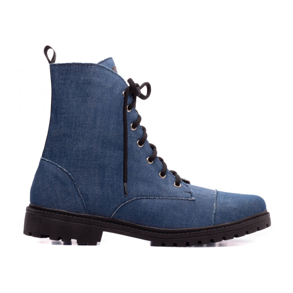 Bota Feminina Coturno Jeans