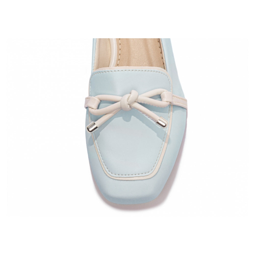 Mocassim Sapatilha em Napa Azul e Napa Off White