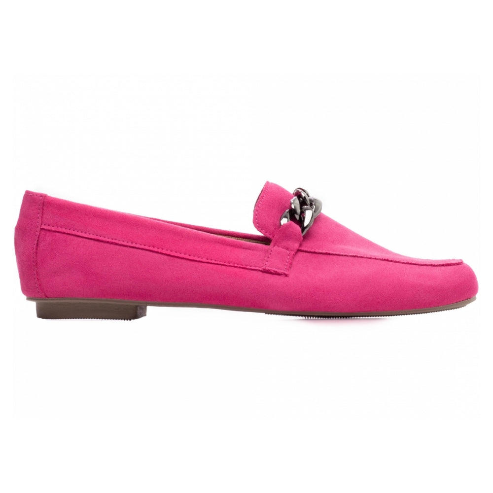 Mocassim Feminino Camurça Pink Bico Alongado