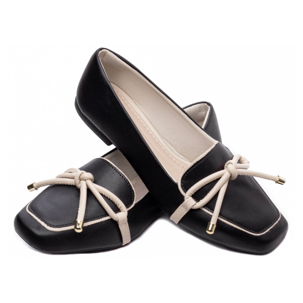 Mocassim Napa Preto e Napa Off White