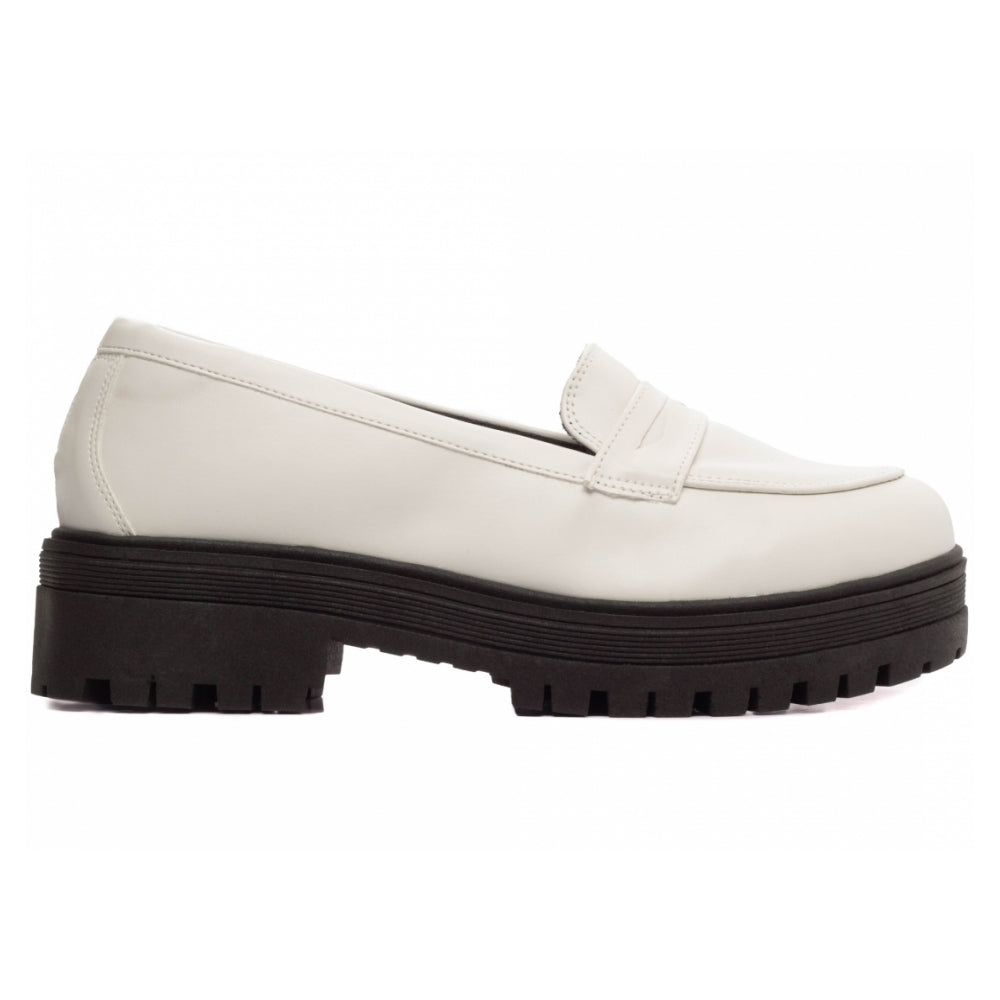 Mocassim Feminino Tratorado em Napa Off White