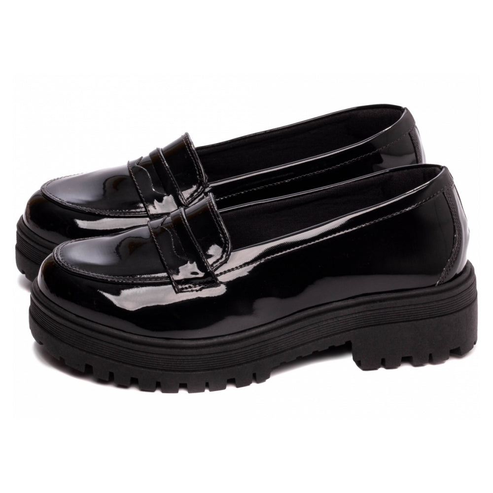 Mocassim Feminino Tratorado em Verniz Preto