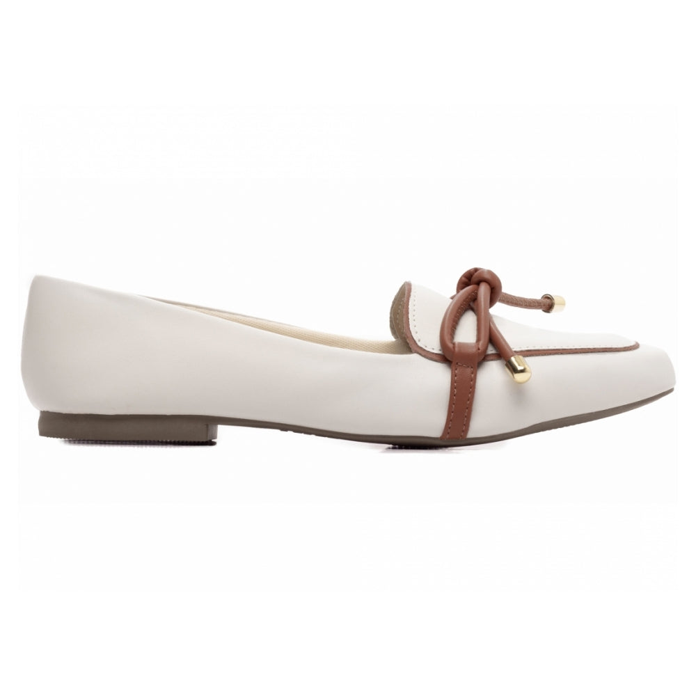 Mocassim Napa Off White e Napa Caramelo