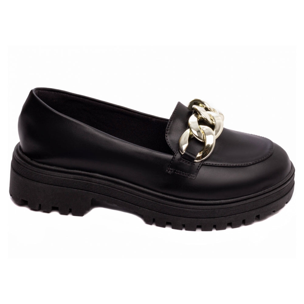 Mocassim Feminino Tratorado Napa Preto