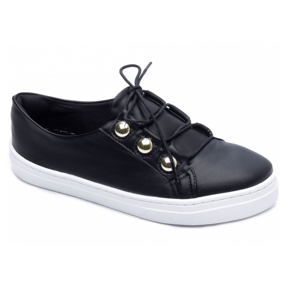 Tênis Slip On Feminino em Napa Preto