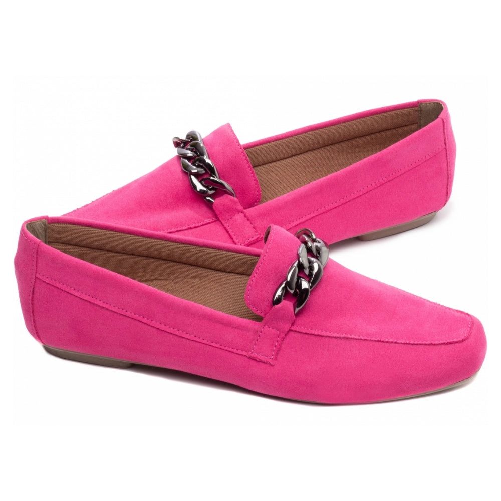 Mocassim Feminino Camurça Pink Bico Alongado