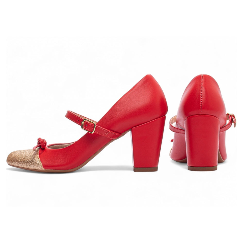 Sapato Scarpin Boneca Mary Jane Vermelho