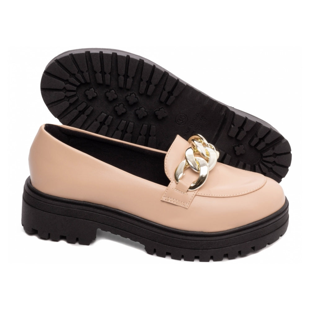 Mocassim Feminino Tratorado em Napa Rose