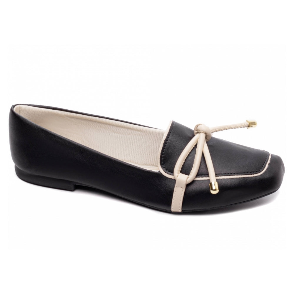 Mocassim Napa Preto e Napa Off White