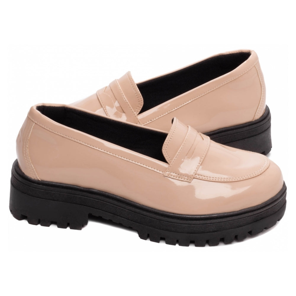 Mocassim Feminino Tratorado em Verniz Rose